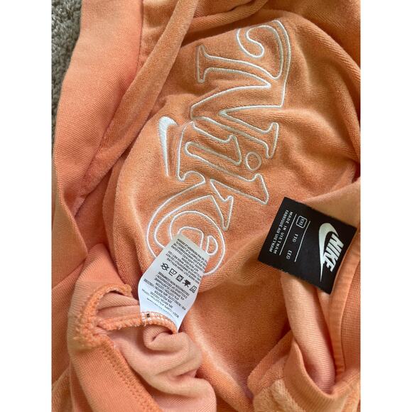 Nike Sweatshirt Cropped French Terry Retro Sz Xl Peach white Athletic Athleisure - Picture 7 of 13